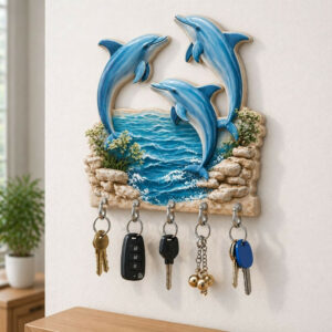 Dolphin Design Wall Key Holder with 5 Hooks