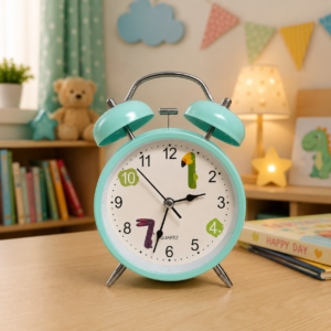 Kids Cartoon Twin Bell Alarm Clock - Loud Sound & Cute Room Decor