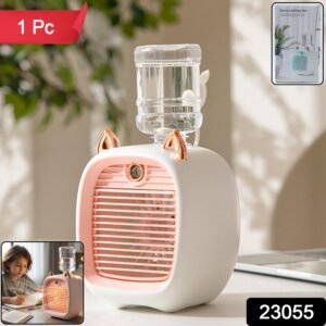 Portable Mini Air Cooler Fan with Mist Spray and USB Recharge