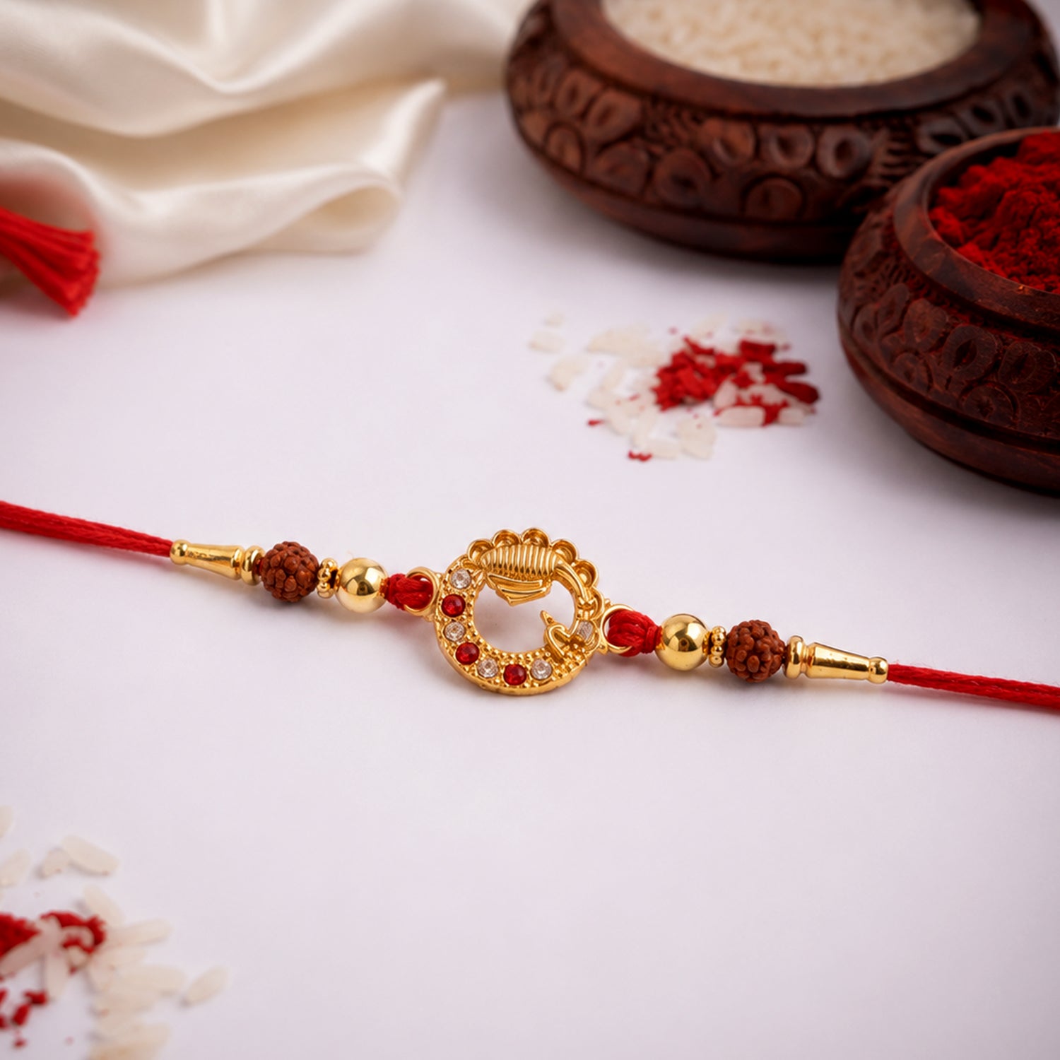 Premium Elegant Beadwork Rakhi for Bhai – Happy Rakshabandhan