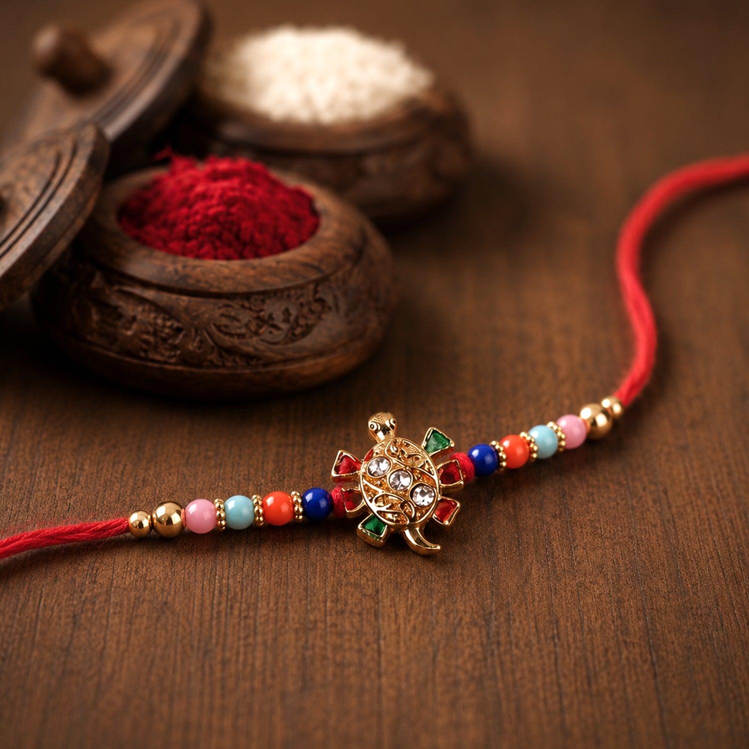 Cute Turtle Design Colorful Beads Rakhi for Rakshabandhan – Bhai Special