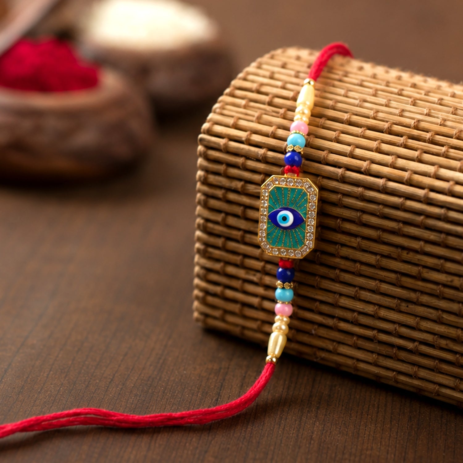 Colorful Evil Eye Beads Rakhi for Rakshabandhan – Bhai Special