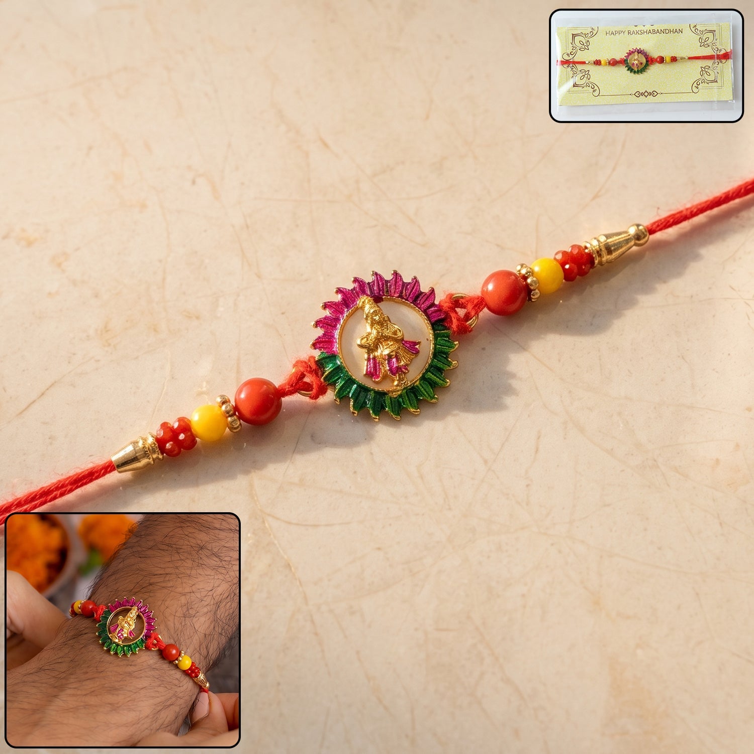 Traditional Circular Beads Rakhi for Rakshabandhan – Bhai Special