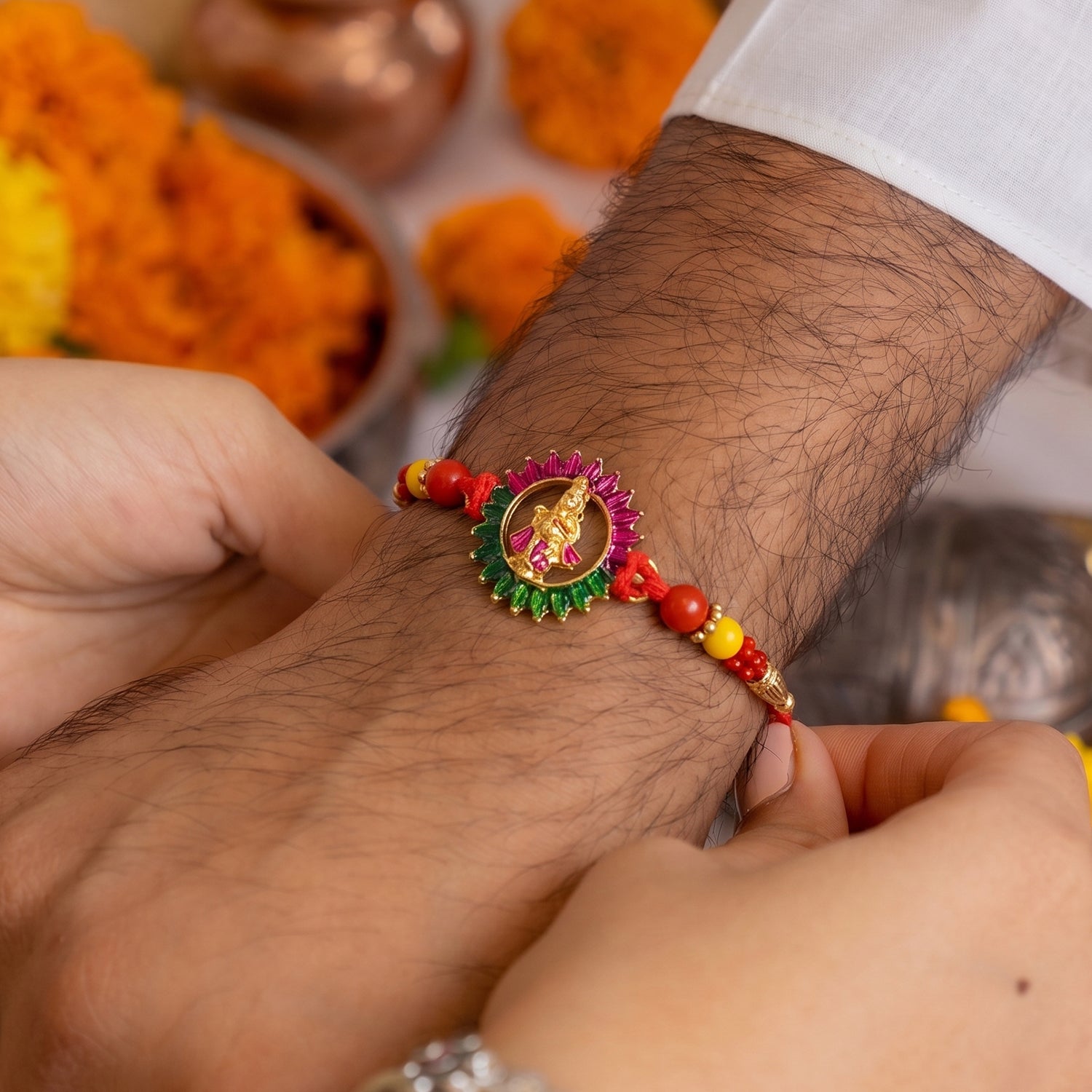 Traditional Circular Beads Rakhi for Rakshabandhan – Bhai Special - Image 3