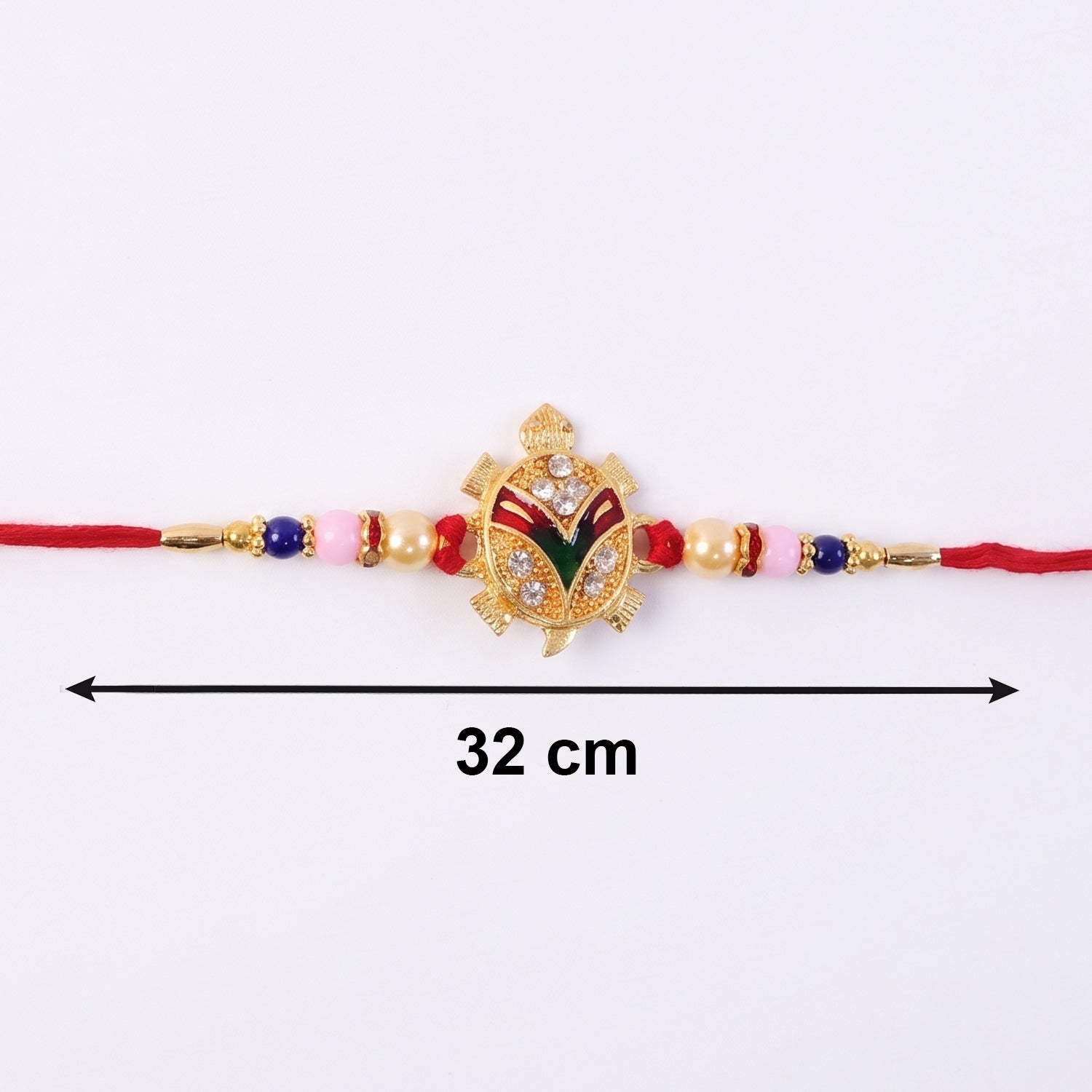 Golden Turtle Pearl Beads Rakhi for Bhai – Happy Rakshabandhan - Image 6