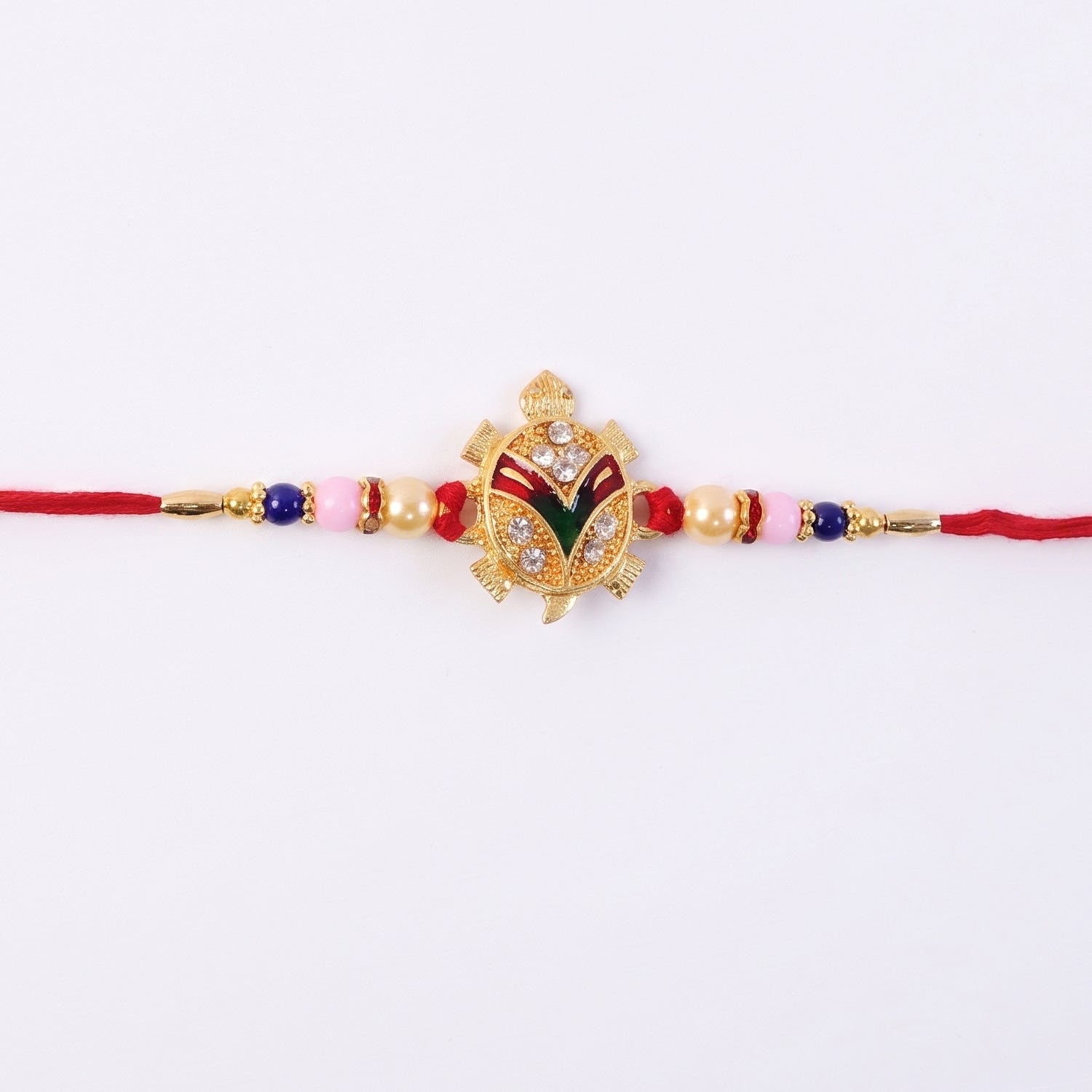 Golden Turtle Pearl Beads Rakhi for Bhai – Happy Rakshabandhan - Image 5