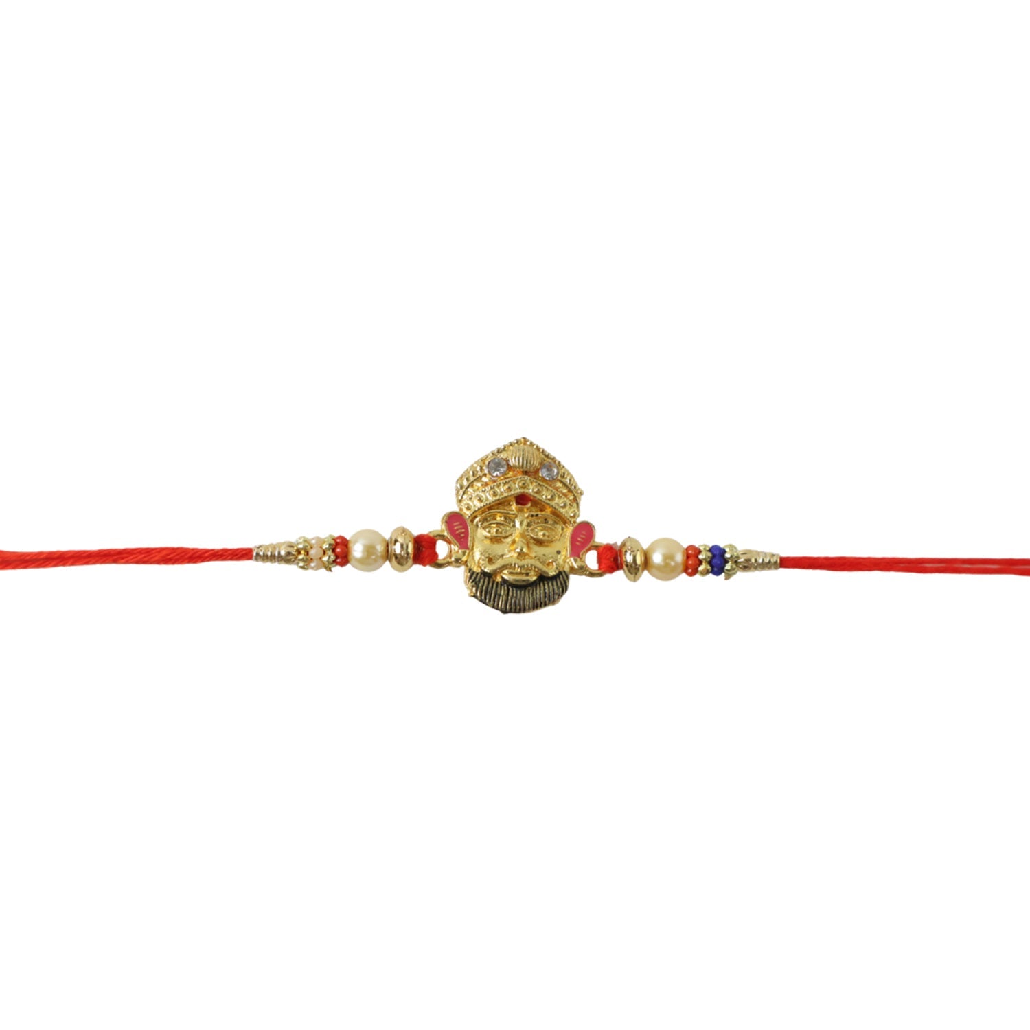 Traditional Beads Red Thread Rakhi for Brother on Rakshabandhan - Image 5
