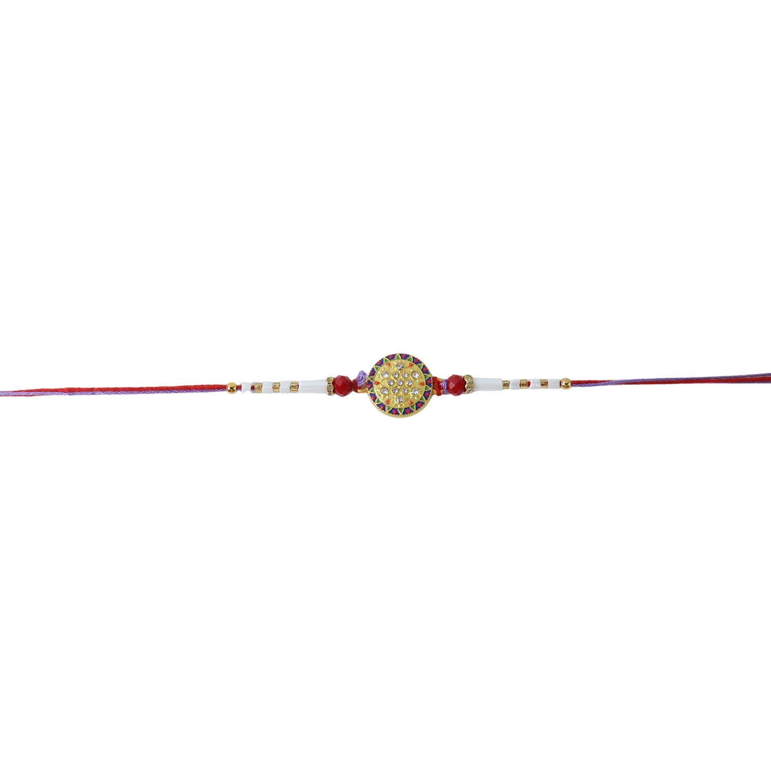 Round Stone White Beads Rakhi for Rakshabandhan – Bhai Special - Image 5