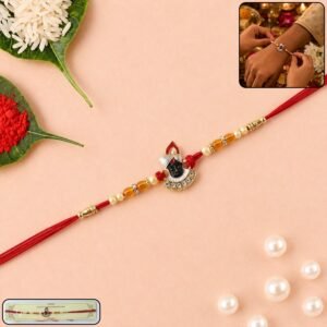 Rakshabandhan Shrinathji Pearl Beads Red Thread Rakhi for Brother and Bhai
