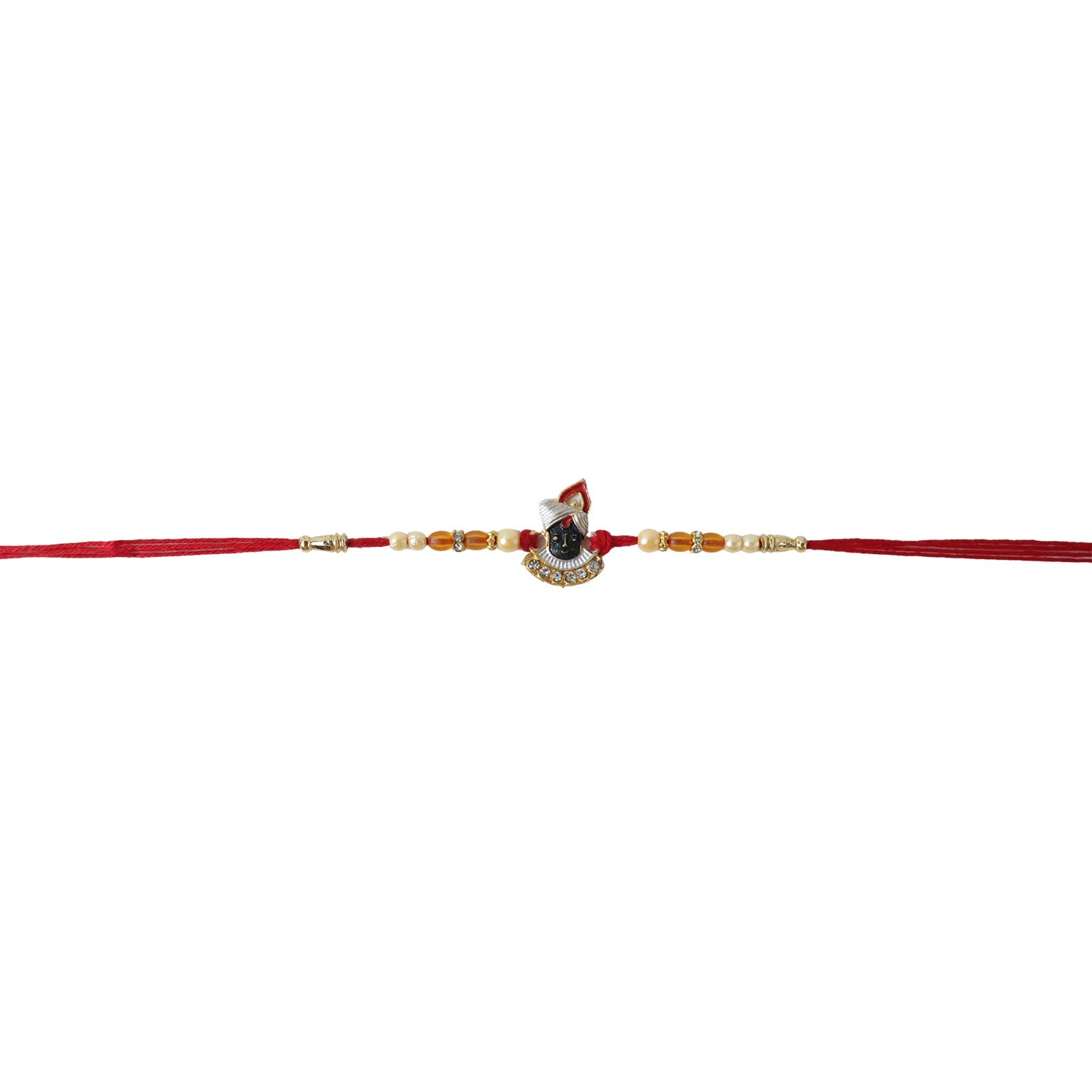Rakshabandhan Shrinathji Pearl Beads Red Thread Rakhi for Brother and Bhai - Image 5