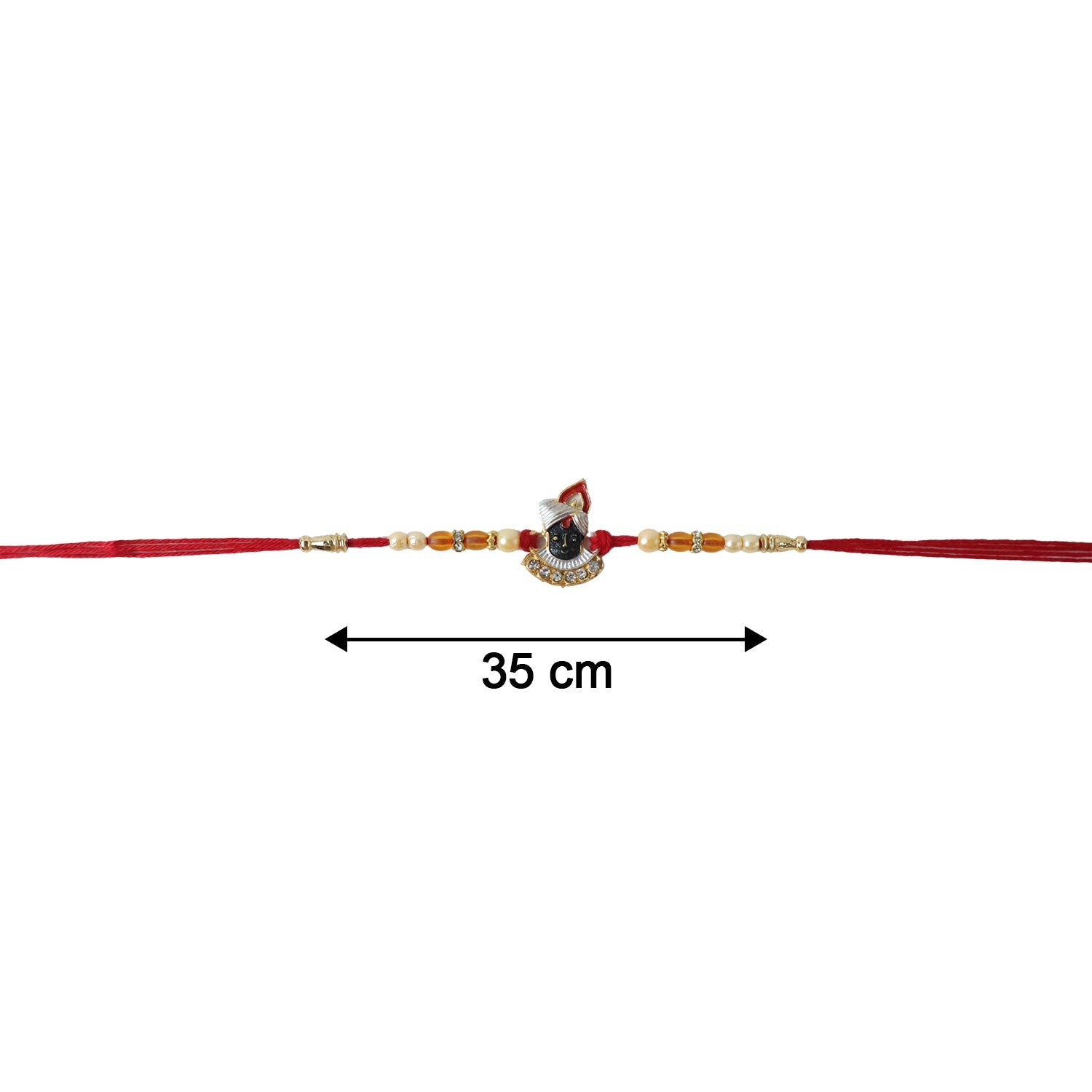 Rakshabandhan Shrinathji Pearl Beads Red Thread Rakhi for Brother and Bhai - Image 6