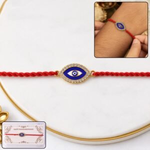 Blue Evil Eye Fancy Dori Rakhi for Brother & Sister on Rakshabandhan