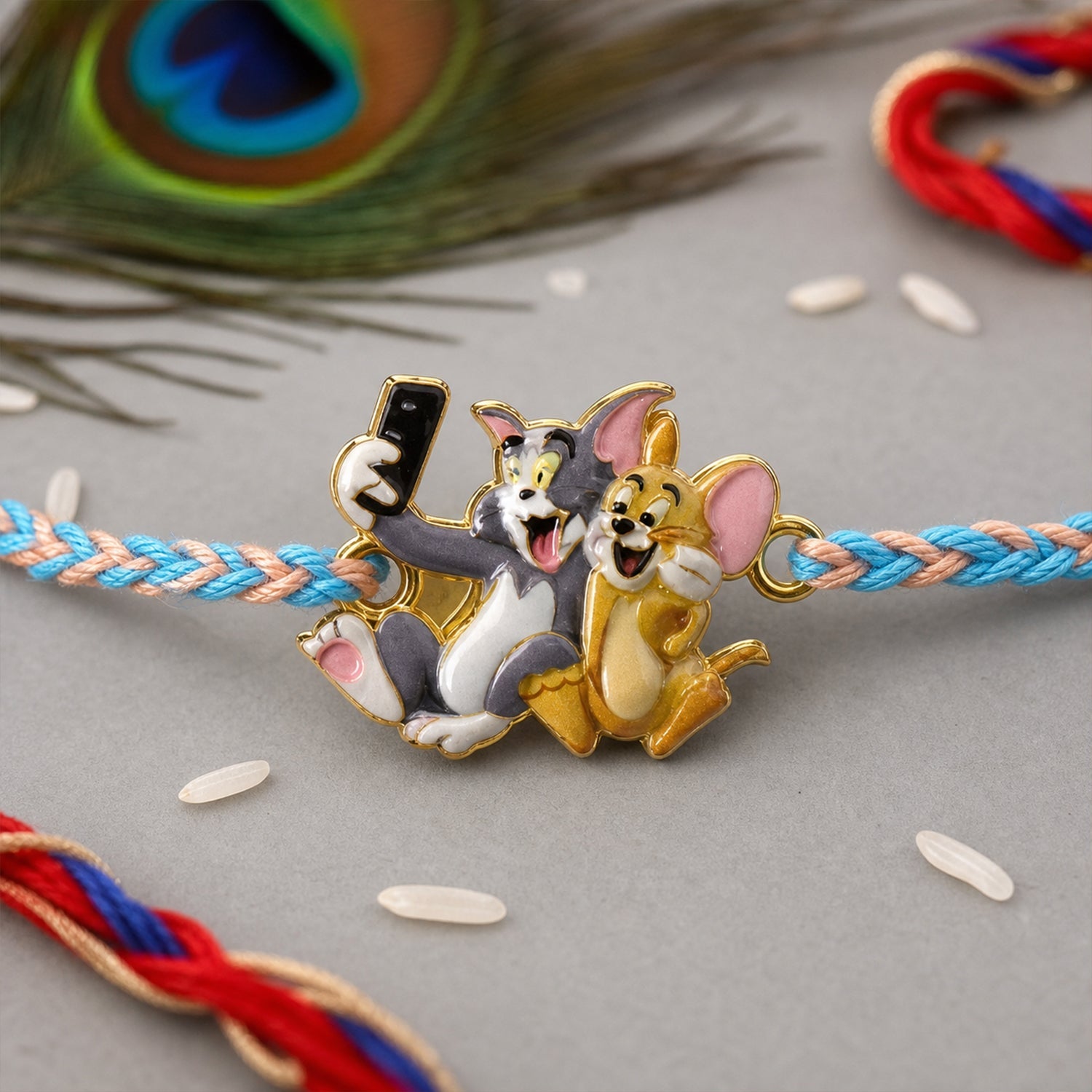 Tom Jerry Fancy Dori Rakhi for Rakshabandhan Celebration for Bhai - Image 3