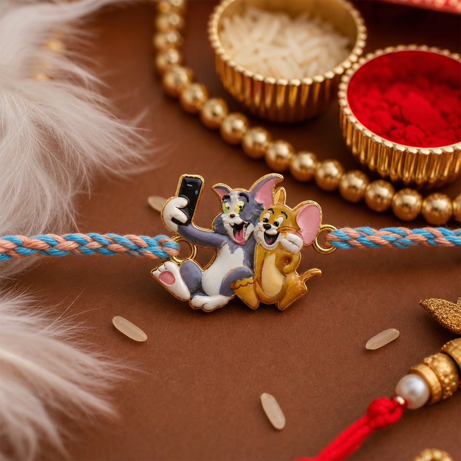 Tom Jerry Fancy Dori Rakhi for Rakshabandhan Celebration for Bhai - Image 4