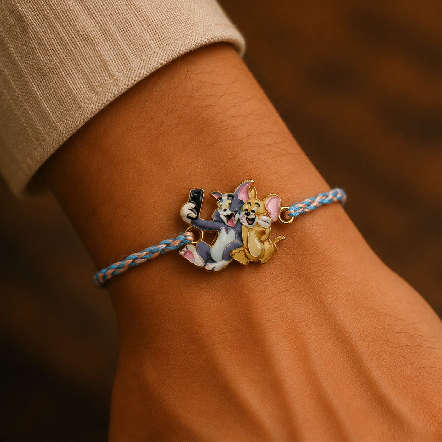 Tom Jerry Fancy Dori Rakhi for Rakshabandhan Celebration for Bhai