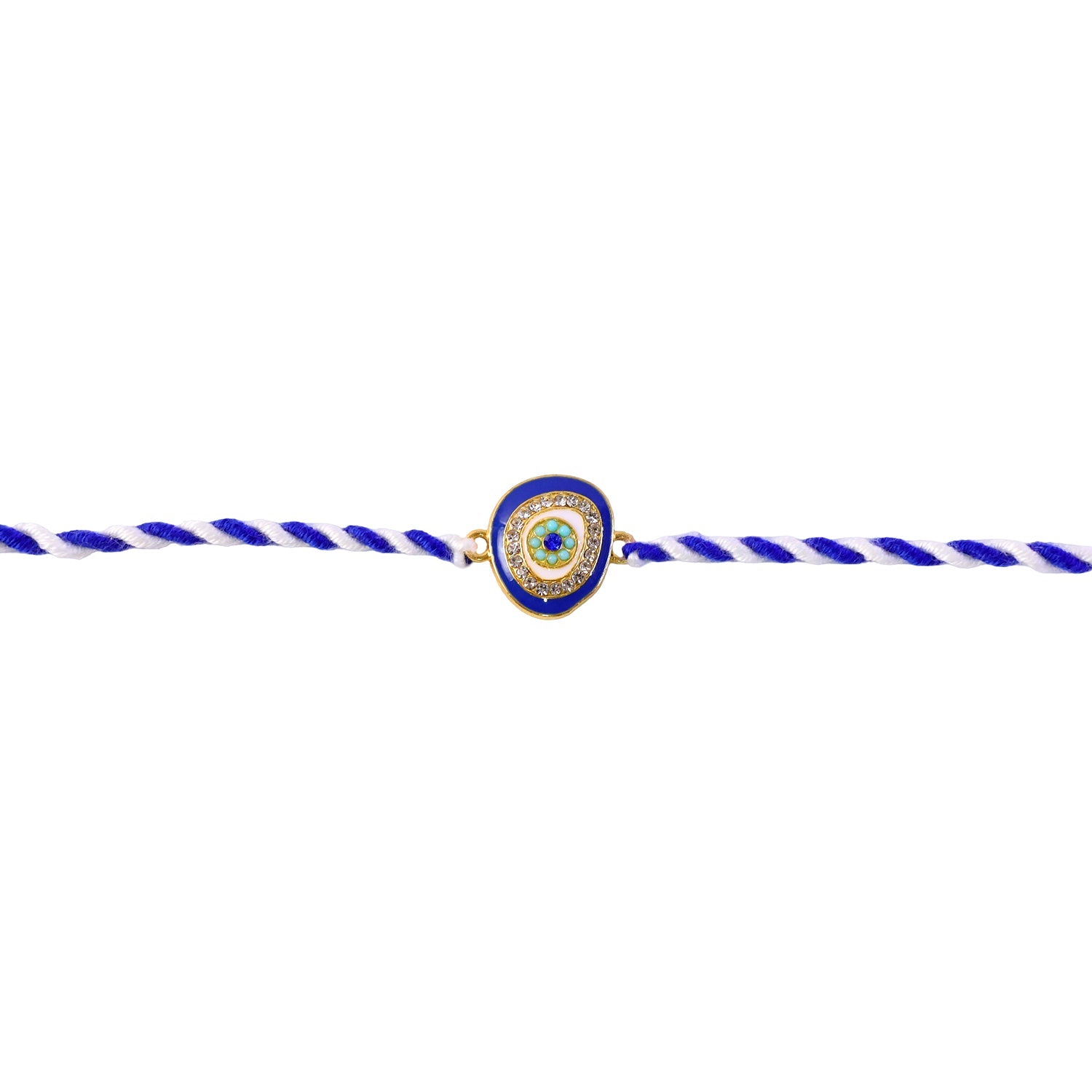 Blue Round Stone Fancy Dori Rakhi for Brother – Stylish & Comfortable - Image 5
