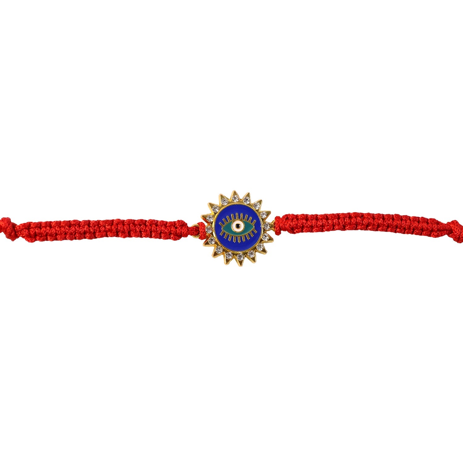 Blue Evil Eye Fancy Dori Designer Rakhi for Brother on Rakshabandhan - Image 5