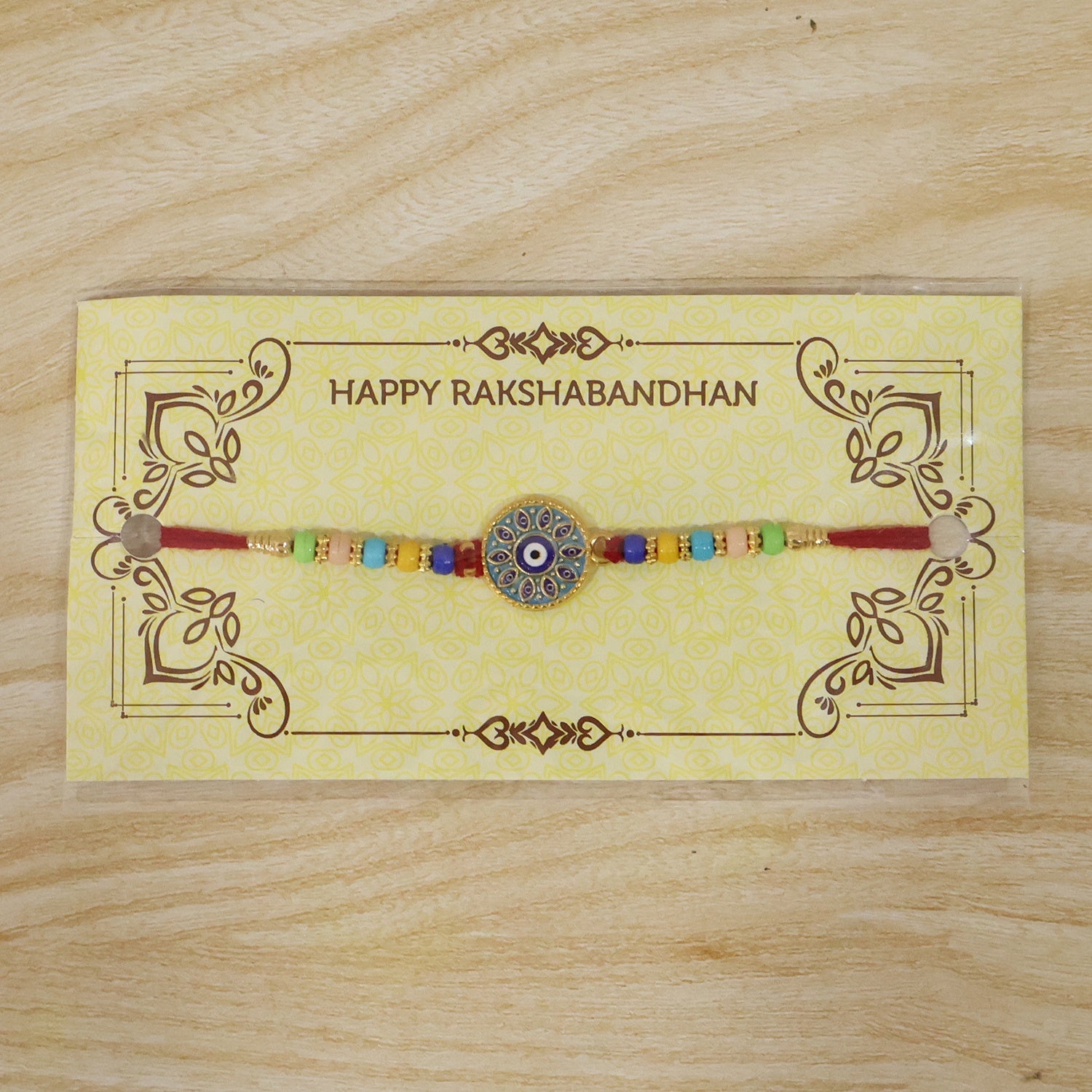 Evil Eye Mandala Round Rakhi for Bhai – Happy Rakshabandhan - Image 7