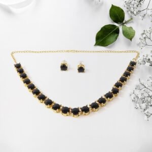 American Diamond Necklace Set – Elegant Gold Plated Jewelry